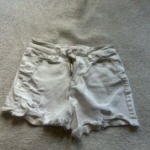 SO White Jean Shorts Distressed Casual Style